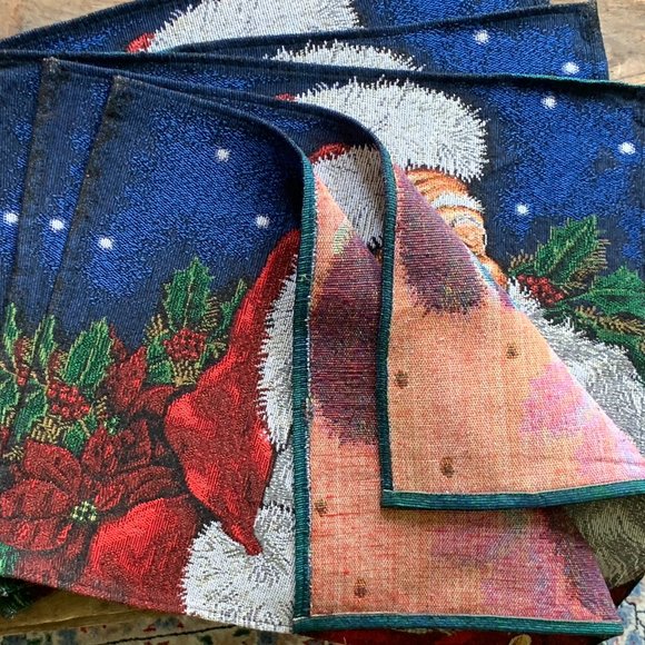 Gorgeous Woven Tapestry Holiday Placemats (6) - Picture 2 of 10